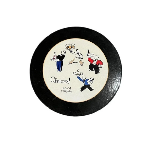 SET (4) Rosanna Italian Waiter Salad Plates Appetizer Salute Cheers 8” Sante - Picture 2 of 7